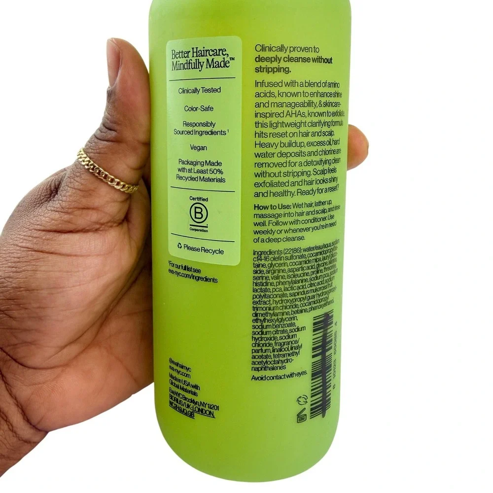 Eva NYC Reset Ready Detox Clarifying Shampoo 10oz Amino Acids AHAs Vegan New